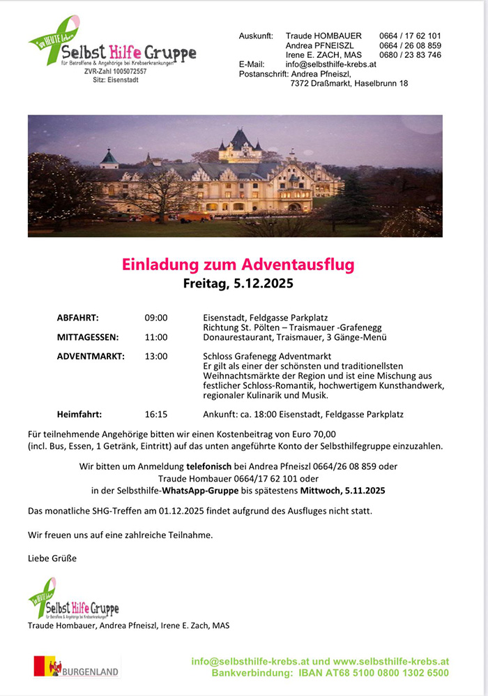 Einladung zum Adventausflug