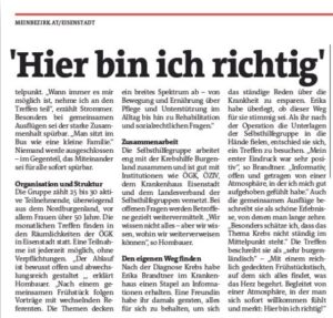 Krebs-Selbsthilfe: "Hier bin ich richtig"